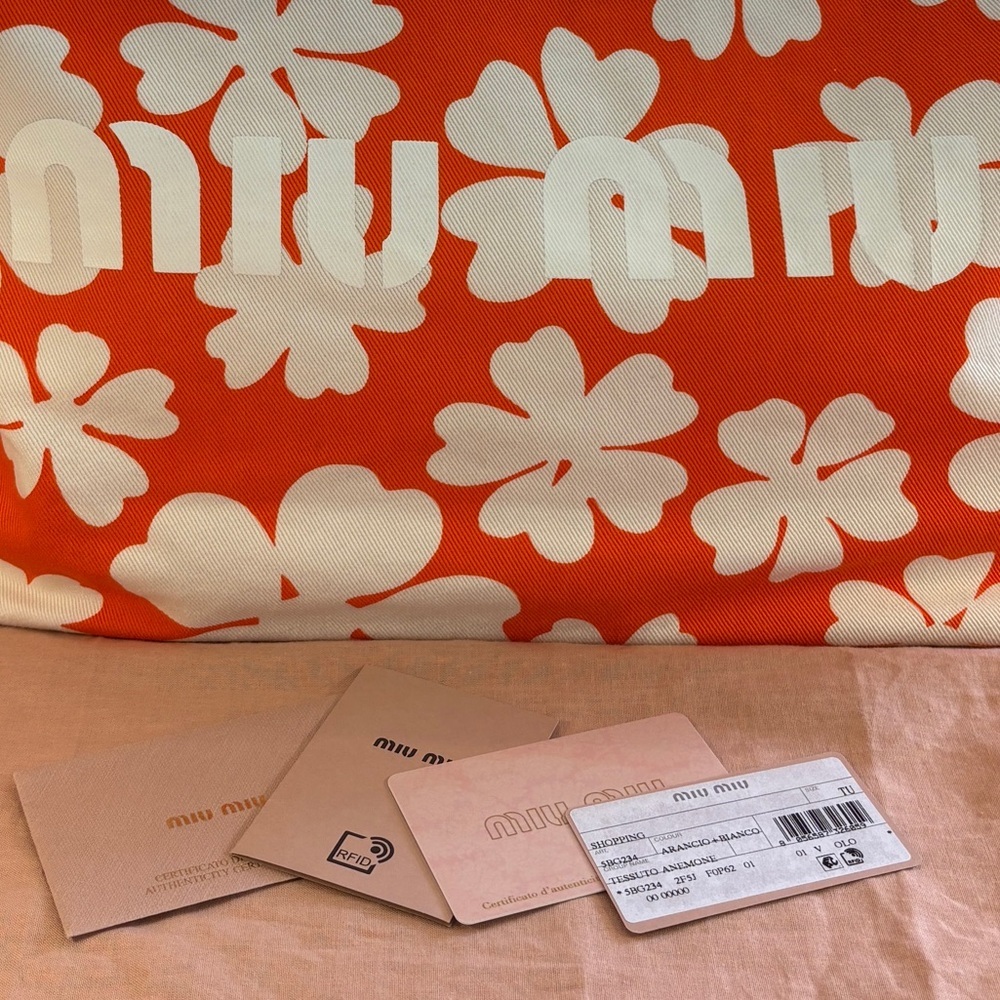 Miu Miu Tessuto Anemone Tote - Picture 10 of 12